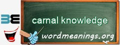 WordMeaning blackboard for carnal knowledge